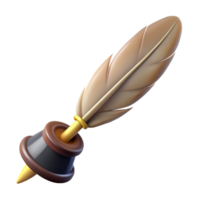 extraordinary memorable Hyper-specific, professional render of a single, antique quill pen, intricate nib, isolated cutout with Transparent Background png