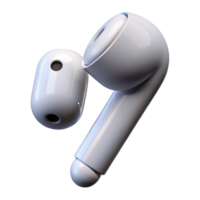 dynamic majestic Concept art style, isolated cutout of a single white wireless earbud with Transparent Background top-tier png