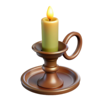 beautiful dynamic modern Photorealistic, isolated cutout of a vintage candlestick with a candle with Transparent Background sharp png