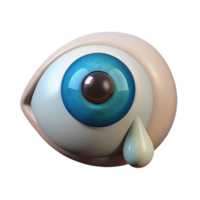 fascinating nordic Photorealistic isolated cutout of a human eye crying a single tear with Transparent Background masterfully captured png