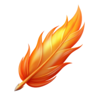glorious tropical Phoenix feather, burning brightly with Transparent Background 8K png