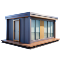 beautiful reflective baroque Prefabricated house module exterior with Transparent Background studio quality png