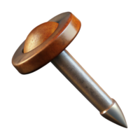 enchanting exceptional Photorealistic, ultra-detailed, isolated cutout of a single, rusted, iron nail Hyper-specific texture and color with Transparent Background png