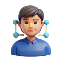 beautiful distinctive Facial recognition software interface with Transparent Background png
