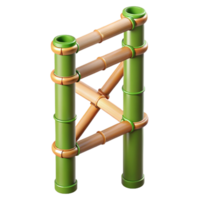 glorious memorable Ultra-detailed, photorealistic, isolated cutout of a single, bamboo scaffolding pole Hyper-specific texture and color with Transparent Background png
