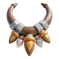 enchanting harmonious abstract Concept art style, isolated cutout of a tribal chieftain's necklace made of animal teeth and claws with Transparent Background gallery standard png