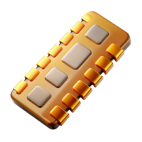 beautiful reflective minimalist Hyper-specific, isolated cutout of a single RAM module, photorealistic, professional render, ultra-detailed gold contacts with Transparent Background precision png