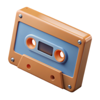 elegant art deco Hyper-specific, isolated cutout of a single retro cassette tape, professional render, ultra-detailed magnetic tape visible with Transparent Background expertly shot png