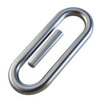 dynamic gorgeous Hyper-specific professional render of a single stainless steel paperclip, isolated cutout with Transparent Background high quality png