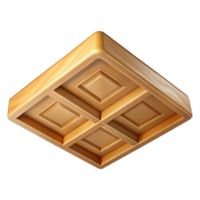 captivating tropical Hyper-specific, professional render of a single, coffered ceiling panel, wood with Transparent Background handcrafted png
