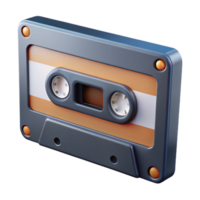 glorious contemporary Ultra-detailed photorealistic render of a single retro cassette tape with a worn label, isolated cutout with Transparent Background precision png