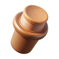 captivating celebrated Hyper-specific, professional render of a single cork bottle stopper Isolated cutout with Transparent Background png