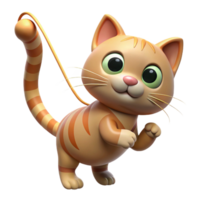 fascinating coastal Playful kitten, tabby cat, batting at string, with Transparent Background ultra HD png