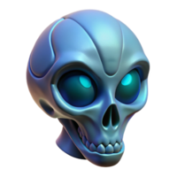 striking elegant Hyper-specific, isolated cutout, concept art style render of a single, alien skull, intricate bone structure, bioluminescent markings with Transparent Background perfect clarity png