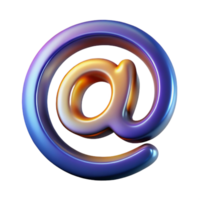 impressive reflective avant-garde A stylized at symbol, abstract and digital with Transparent Background professional png