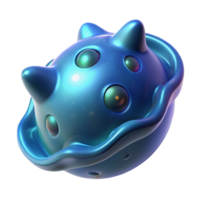 splendid passionate impressionist Ultra-detailed, photorealistic, hyper-specific render of an isolated cutout of a single, bioluminescent space plankton with Transparent Background museum quality png