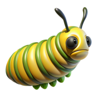 pristine distinctive A crawling Monarch butterfly caterpillar, with Transparent Background png