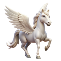 beautiful distinguished A winged horse, pegasus, pure white, muscular build with Transparent Background png