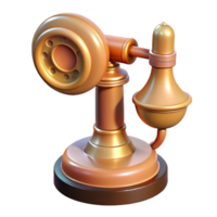 intense captivating Concept art style, hyper-specific professional render of a vintage candlestick telephone with Transparent Background studio quality png