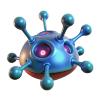 exemplary baroque Alien spore, bioluminescent, microscopic detail with Transparent Background genuine png
