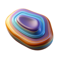 mesmerizing baroque Concept art style, isolated cutout of a single, polished agate slice, showing colorful bands with Transparent Background genuine png