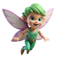 timeless rustic A playful pixie, fluttering wings, mischievous grin with Transparent Background studio quality png