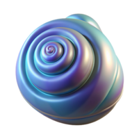 glorious unforgettable Concept art style, isolated cutout of a single, polished seashell with spiral pattern and iridescent sheen with Transparent Background png
