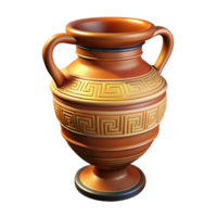 picturesque reflective bohemian Ultra-detailed, professional render of a single, ancient Greek vase with intricate patterns Isolated cutout with Transparent Background precision png