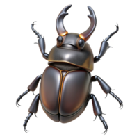 pristine standout Hyper-specific professional render of an isolated cutout single rhinoceros beetle Dynastinae, dorsal view, with Transparent Background png