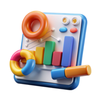 notable impressionist Digital marketing analytics chart with Transparent Background high quality png