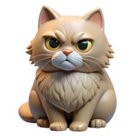 dramatic glorious A grumpy Persian cat with a flat face, with Transparent Background handcrafted png