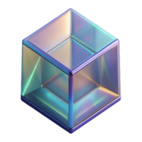 radiant dynamic classic Concept art style, isolated cutout of a single, glass building block, iridescent with Transparent Background original png