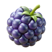 standout abstract Professional render, photorealistic, hyper-specific isolated cutout of a single, ripe blackberry with glossy surface and visible drupelets with Transparent Background 8K png