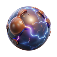 tranquil beautiful Concept art style, hyper-specific isolated cutout of a single, pulsating orb of pure energy with crackling electricity with Transparent Background original png