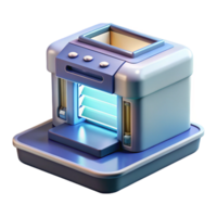 enchanting timeless Photorealistic, ultra-detailed render of a single isolated cutout, DNA sequencing machine with illuminated display, hyper-specific, with Transparent Background png