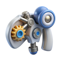 nostalgic dramatic Ultra-detailed isolated cutout biomechanical shoulder joint, ball and socket with gears, hydraulics, and wiring, titanium alloy, with Transparent Background ultra HD png