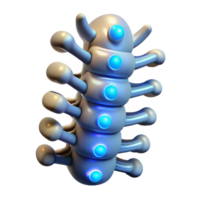 mysterious captivating Cybernetic spine with glowing nodes with Transparent Background sharp png