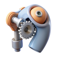 splendid art deco Ultra-detailed isolated cutout biomechanical shoulder joint, ball and socket with gears, hydraulics, and wiring, titanium alloy, with Transparent Background high resolution png