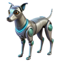 mysterious dramatic Isolated cutout of a single ultra-detailed concept art style robotic dog, futuristic design with Transparent Background masterfully captured png