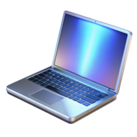 wonderful distinguished A sleek silver laptop with keyboard illuminated with Transparent Background png