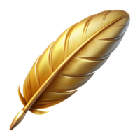 picturesque retro Hyper-specific, isolated cutout Professional render of a single Griffin feather, golden and shimmering, intricate barbules with Transparent Background fine detail png