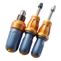melancholic mesmerizing A set of screwdrivers, various sizes with Transparent Background high resolution png