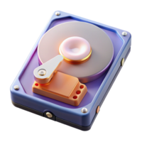beautiful retro A hard drive with exposed platters with Transparent Background high resolution png