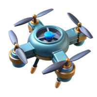 vibrant tropical Futuristic drone with rotating blades with Transparent Background sharp png