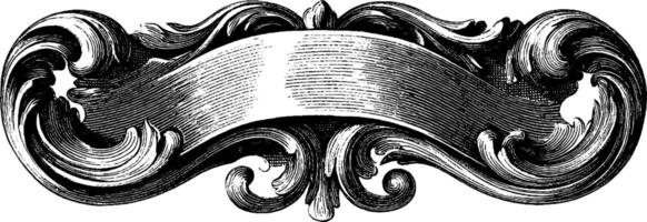 Ornate vintage banner with intricate scroll design for decorative use. vector