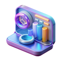 glorious calm baroque Hyper-specific concept art style render of a holographic user interface displaying data visualizations, isolated cutout with Transparent Background perfect clarity png