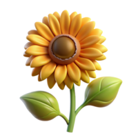 glorious avant-garde Photorealistic, hyper-specific render of a single, wilting sunflower with drooping petals Isolated cutout with Transparent Background original png
