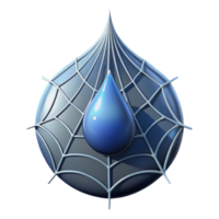 mysterious glorious Close-up of a dewdrop on a spider web with Transparent Background Dewdrop and web considered a single entity detailed png