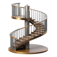 picturesque rustic Spiral staircase wrought iron railing, with Transparent Background luxury png
