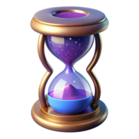splendid unparalleled Concept art style, hyper-specific, professional render of a single, ornate, cosmic hourglass filled with stardust Isolated cutout with Transparent Background png